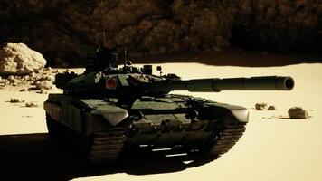 Tank in Desert With Rocks video