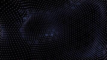 Abstract wavy grid surface. Design. Technological background with dotted texture. video