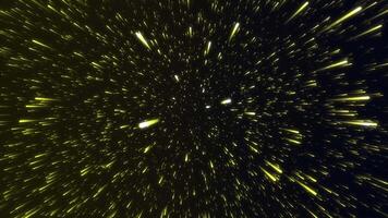 Black background.Motion. A bright background on which yellow fireworks fly in abstraction and fall in 3d format. video