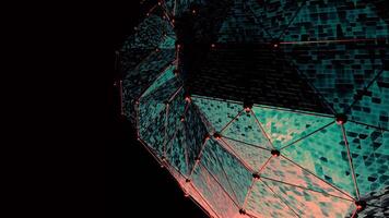 Black background.Design. A blue geometric figure in 3d format that oscillates triangles forward in abstraction. video