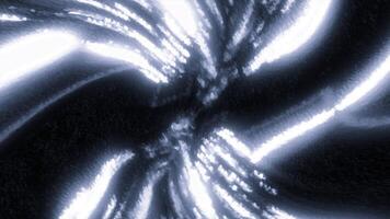 Cosmic stream of luminous lines. Motion. Bright glowing lines of spiral disappear into space. Flow of cosmic energy lines moves in spatial portal video