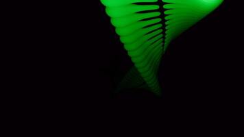 Abstract skeletal spiral. Design. Twisted 3d line with dna or skeleton stripes. 3D animation of moving and twisting skeleton lines on black background video
