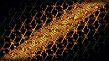 Abstract grid with moving chains. Motion. Grid with moving strips in chain. Chain in grid pattern on background of colored stripe and black backdrop video