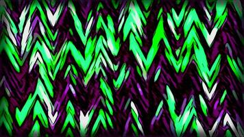 Black background with a bright burning garland. Motion. Yellow and green triangles flashing and on which the light runs made in animation. video