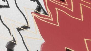 White and red patterns with black lines. Motion. Spilled bright paint in animation that twitch and spread in abstraction. video