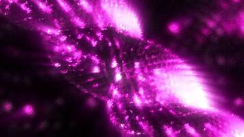 Cycled animation of a metal 3d braid with pink scales. Motion. Shimmering background with a twisted shape. video