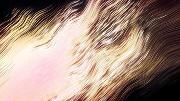 Flashing stream of light strings. Motion. Bending of electronic flow of flashing wavy stripes. Wavy stripes move in electronic flow of light filaments on black background video