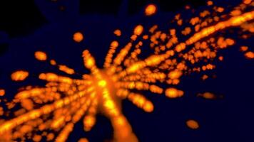 Slow energy flying particles. Motion. Lines of tiny shining lines with 3D effect. video