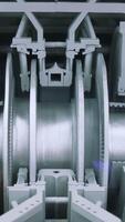 Concept of engineering and heavy industry. Media. Close up of working machine at the factory workshop. video