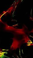 Dense liquid moving with metallic reflection. Motion. Beautiful liquid glitters and stretches on black background. Liquid with colored metallic effect video