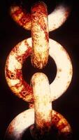 3D animation of old chain. Motion. Old chain with large rings in medieval style. Animation for game inserts video