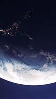 Rotating planet Earth. Motion. Rapid rotation of Earth with life changes. Movement and rotation of earth. 3D models of planet for astronomy video