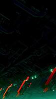 Flying inside sci fi tunnel with glowing lights. Motion. Technological corridor, alien technologies. video