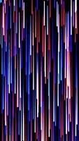 Rain animation background with stripes. Motion. Colorful cyber rain on black background. Multi-colored lines create modern rain background. Rewind video