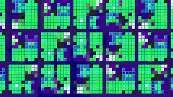 Colorful mosaic squares move in pattern. Motion. Stylish pixel pattern of changing squares. Square pattern with colorful pixels video