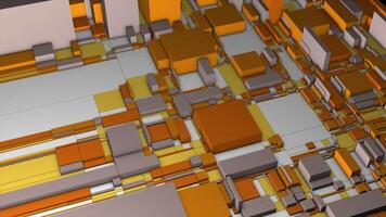 Abstract visualization of many containers of different size. Motion. Golden and silver slowly moving boxes. video