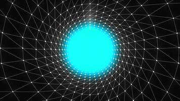 en ljus tunnel av spindelnät.design.a ljus tunnel i animering var annorlunda färger skimmer och långsamt de korridor rör sig inuti i abstraktion. video