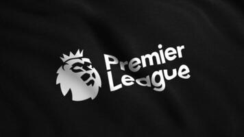 Black background.Motion.The white symbol of the Premier League made in computer graphics.Use only for editorial. video