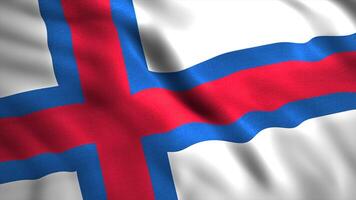 Background with waving flag of country. Motion. Beautiful 3d flag fluttering in wind. Animation with 3d flag of Faroe Islands video