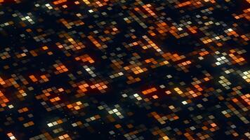 Abstract field of blinking rows of tiny squares on a black background. Motion. Small particles shimmering pattern. video
