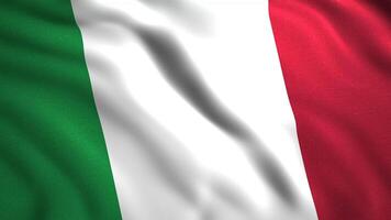 Animation for national holiday with flag of country. Motion. Beautiful flag of country is fluttering with canvas. 3D background with waving flag of Italy video
