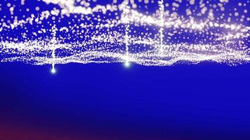 Wavy stream of luminous particles. Motion. Cosmic energy flows with starfall. Starfall from stream of luminous particles in wavy stream video