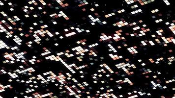 Abstract field of blinking rows of tiny squares on a black background, seamless loop. Motion. Small particles shimmering pattern. video