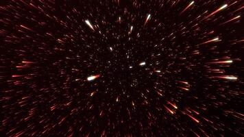 Dark background.Motion. Bright incident rays in abstraction of white and red colors that fall in 3d format in animation. video