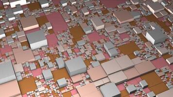 Multicolored squares and rectangles of different sizes.Motion. Soft white and beige geometric shapes in 3d format that change size and color. video