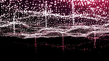 Bright shiny background.Motion.Green and black background on which multicolored small particles move in animation video