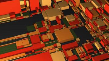 Abstract geometric background with moving blocks of different size and colors. Motion. 3D rectangular shapes surface. video