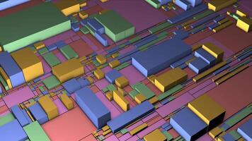 Multicolored geometric shapes.Motion.Small and large squares in 3d format move by changing the size in abstraction. video