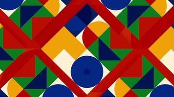 Animated colorful modern looping stained pattern. Motion. Art geometric background with transforming shapes. video
