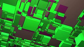 Multicolored geometric shapes.Motion.Small and large squares in 3d format move by changing the size in abstraction. video