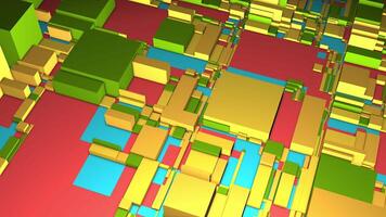 Abstract colorful 3D rectangles background. Motion. Randomly placed figures of different colors and size. video