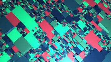A bright composition of rectangles of different sizes.Motion.Multi-colored figures in animation that move and change sizes. video