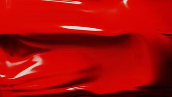 Red color paint or textile fabric seamless looping background, abstract wallpaper moving slowly making horizontal relextion, luxury gradient. 3D render animation of flowing-textil, motion graphics video