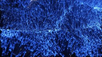 Abstract phosphorescent blue wallpaper waving slowly, motions of flowing-textil graphics, modern background design. Material fabric loop, wavy silk fluttering with relextion, 3D render animation video