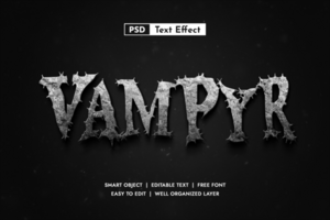 Horror Editable Smart Object Layer Style Text Effect psd
