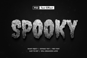 Horror Editable Smart Object Layer Style Text Effect psd