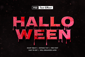 Horror Editable Smart Object Layer Style Text Effect psd