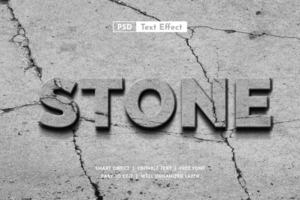 Stone Editable Smart Object Layer Style Text Effect psd