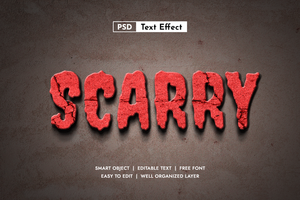 Horror Editable Smart Object Layer Style Text Effect psd
