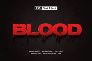 Horror Editable Smart Object Layer Style Text Effect psd