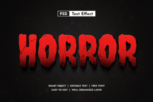 Horror Editable Smart Object Layer Style Text Effect psd