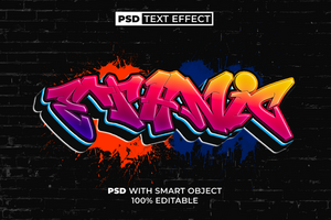 Ethnic Text Effect Graffiti Style. Editable Text Effect. psd