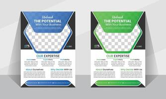 Modern clean professional leaflet layout design template for business vector