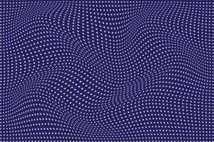 simple abstract white color polka dot wavy distort pattern on blue background abstract background with the lines of the circles vector