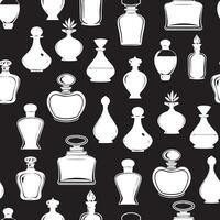 Black Perfume Bottles Pattern vector