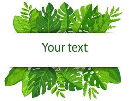 features a vibrant green leaves frame surrounding a blank white rectangular space perfect for mockups or copy space. lush foliage adds a touch of nature and freshness to any design vector